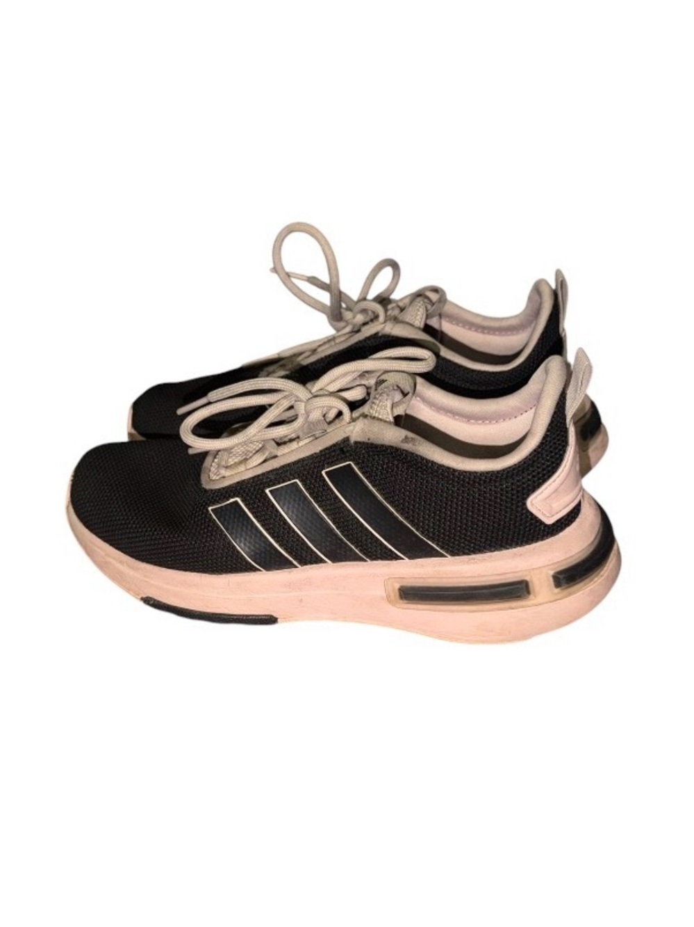 adidas Kids Black and Pale Pink Cloudfoam Sneakers